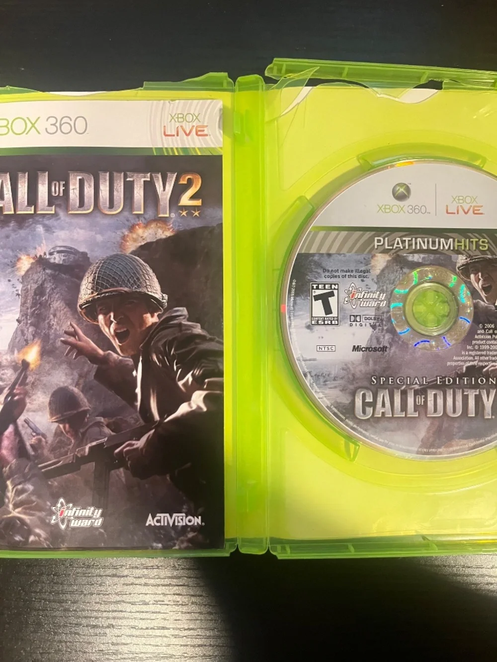 Call of Duty 2 - Special Edition Platinum Hits (Microsoft Xbox 360, 2005) 2 Disc